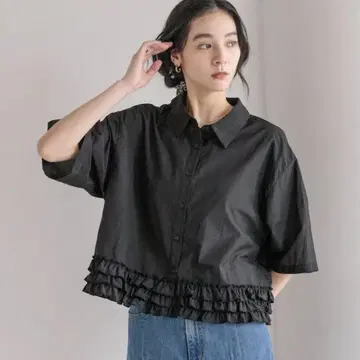 미사용 새상품 LOWRYS FARM 밑단 프릴 셔츠 SS