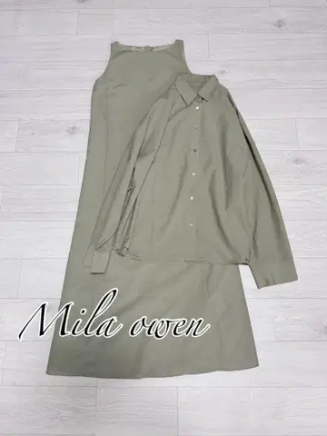 Mila owen 오버 시어 셔츠 I라인 원피스 SET [손세탁 가능]