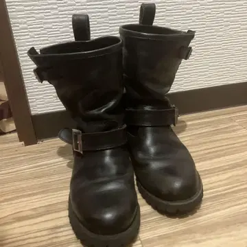 Yosuke 블랙 가죽 엔지니어 부츠