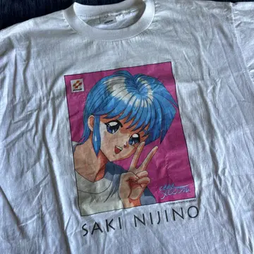 90s 두근두근 메모리얼 무지개 사키 티셔츠 스다 마사키