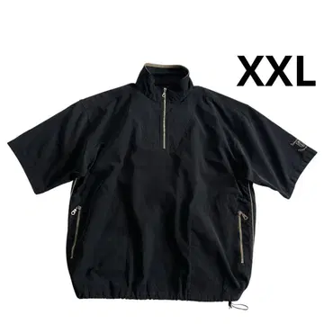 90s Monterey Club 하프 지퍼 반팔 자켓 XXL 블랙