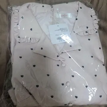 택 포함 미사용 에블린 하트 무늬 올인원 핑크