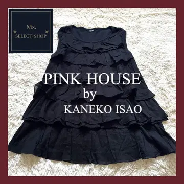 [구하기 어려움] PINK HOUSE 린넨 티어드 튜닉 블랙 L