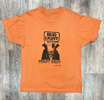 80'S BUD LIGHT 싱글 스티치 반팔 T셔츠 오렌지
