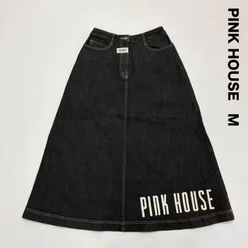 PINKHOUSE 핑크하우스 빅 로고 프린트 데님 스커트 M 블랙