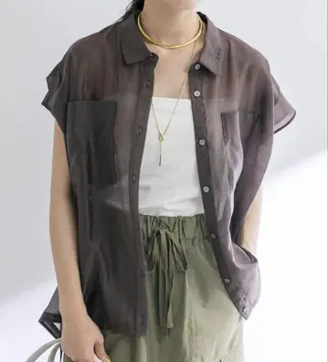 리브 드와 rive droite 벌룬 시어 숏 셔츠 브라운