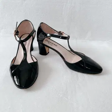 레페토 repetto 에나멜 스트랩 펌프스 T 스트랩 블랙