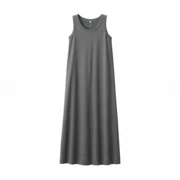 MUJI Labo 린넨 혼방 슬리브리스 원피스 다크 그레이 S
