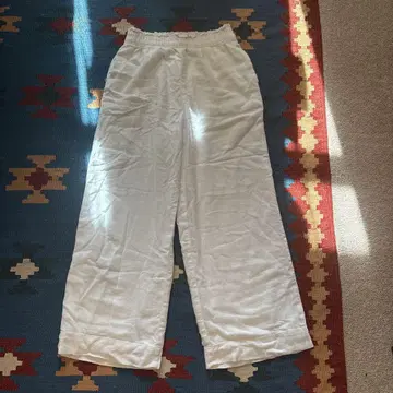 Abercrombie & Fitch 와이드 린넨 팬츠 XS 화이트