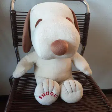 SNOOPY 빅 봉제 인형 브라운 앉은 높이 약 36cm 브라운 색상
