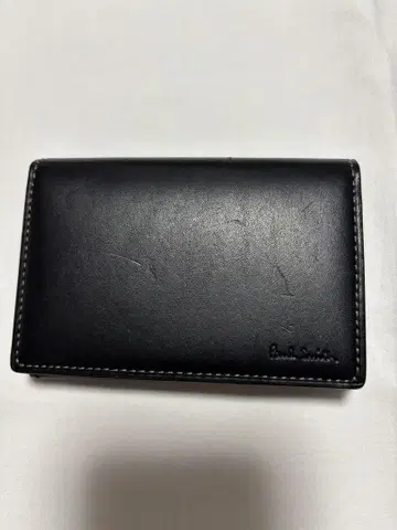 폴스미스 멀티 스트라이프 소가죽 명함지갑 블랙