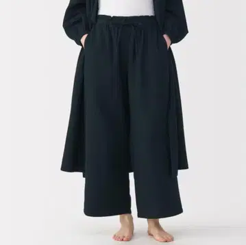 무인양품 부드럽게 짜낸 거즈 와이드 팬츠