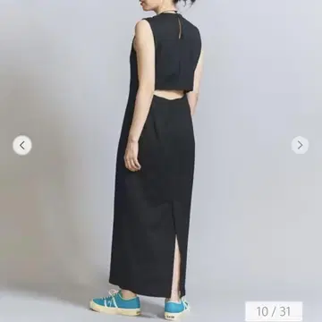 백 홀 I라인 원피스