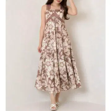 mallorca back ribbon floral dress