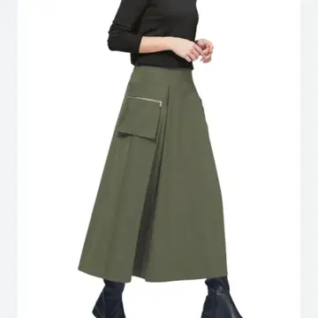 DAMA collection 새틴 저지 카고 스커트 카키 L 사이즈