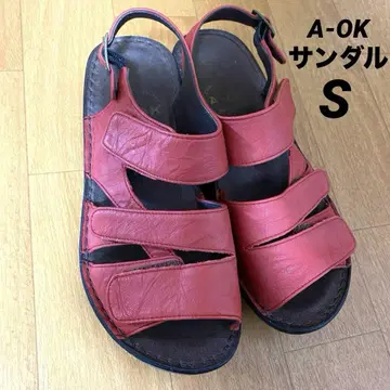 A-OK 가죽 빨간색 샌들 스트랩 포함 S