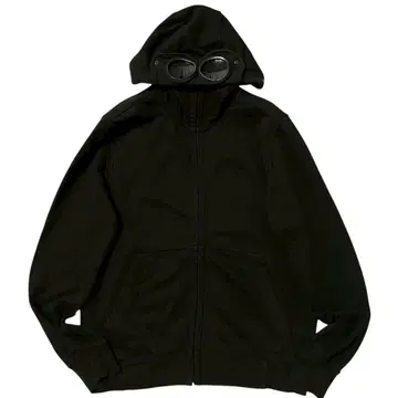 XL 사이즈 C.P. COMPANY 고글 지퍼 후드티 블랙