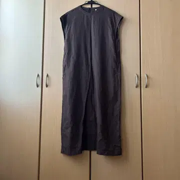 무인양품 MUJI 헴프 100% 워싱 프렌치 슬리브 원피스 M