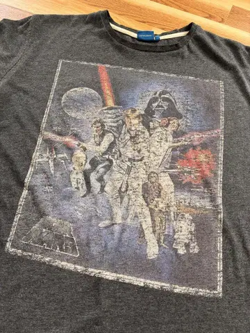 STAR WARS 그래픽 티셔츠 L 사이즈 다크 그레이