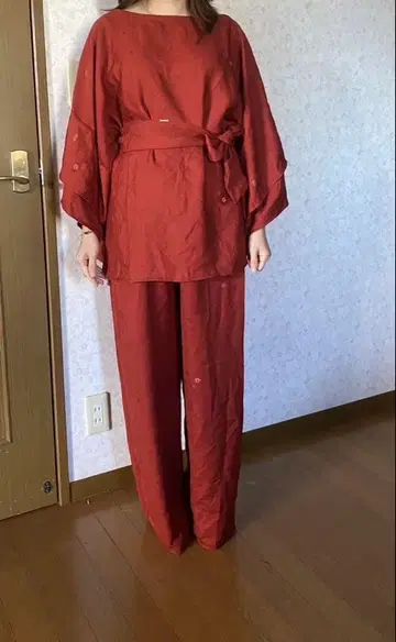 기모노 리메이크 셋업 순수 실크 모델 158cm 45kg L~LL 사이즈