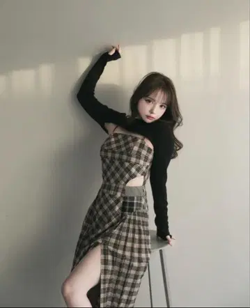 andmary belle checked dress beige 앤드마리