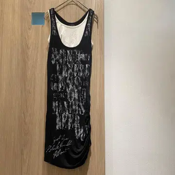 페어리 그런지 y2k 갸루 개더 도킹 슬리브리스 원피스