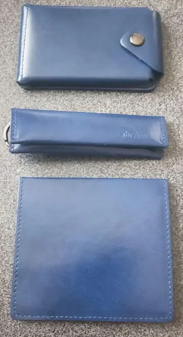abrAsus 얇은 머니 클립 동전 지갑 카드 케이스 네이비 3개 세트