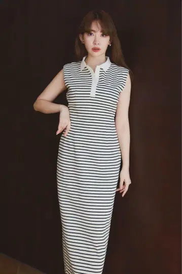 herlipto French Sleeve Polo Long Dress