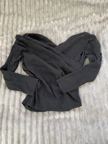 Asymmetric Cotton-blend Jersey Top Black