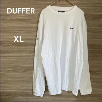DUFFER [ XL ] 화이트 긴팔 T셔츠 로고 디자인 캐주얼