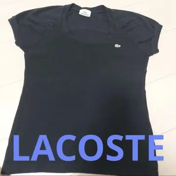 LACOSTE 블랙 반팔 티셔츠 사이즈 42