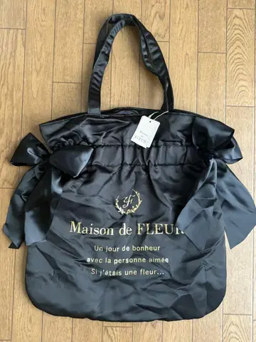 Maison de FLEUR 더블 리본 토트백 블랙