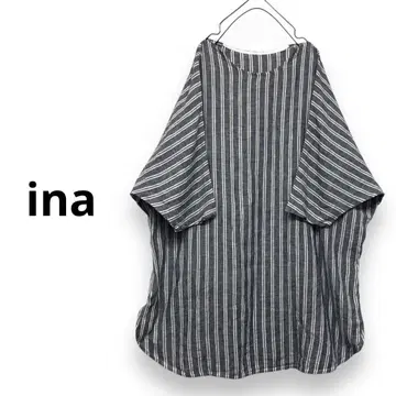 ina 린넨 원피스 린넨 튜닉 스트라이프 린넨 100%