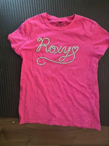 Roxy 프린트 티셔츠 M 사이즈 핑크 귀여운 갸루