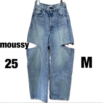 moussy 마우지 사이드 컷 데님 데님 팬츠 25 S