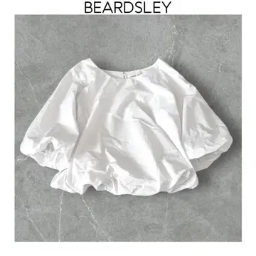 BEARDSLEY 벌룬 블라우스 화이트 비어즐리 숏 반팔 화이트