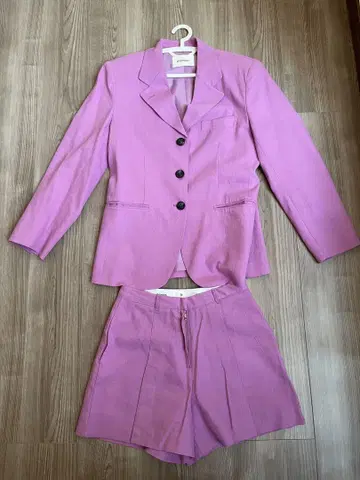 한국 MYDRESS 핑크 정장 세트 셋업