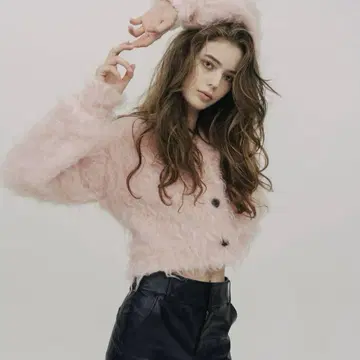 THE TOE Westminster shaggy cardigan Pink