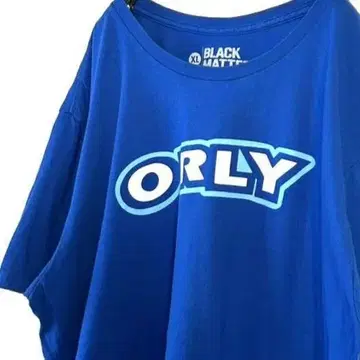 블랙 매터 ORLY 로고 티셔츠 XL 블루 파랑 구제 의류