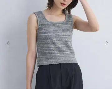 카스리 골지 슬리브리스 풀오버 그린 라벨 릴랙싱