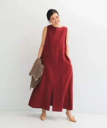 Demi-Luxe BEAMS 린넨 2WAY 원피스 M RED