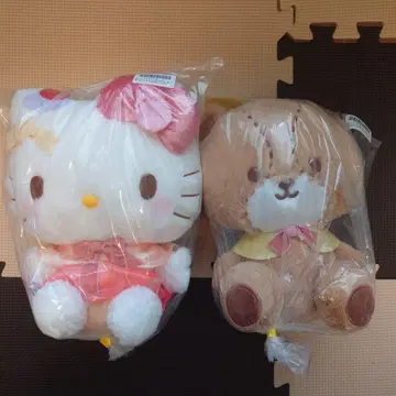 산리오 헬로키티 반짝반짝 간식 타임 BIG 봉제 인형 전 2종 세트