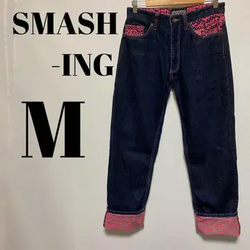 SMASHING 스매싱 페인트 롤업 청바지 데님 M