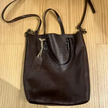 천연 가죽 숄더백 다크 브라운