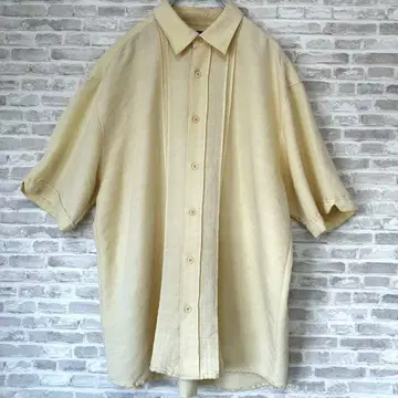 CUBAVERA XL 사이즈 턱 자수 레이온 셔츠 반팔 셔츠