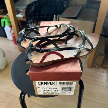 CAMPER 플립플랍 사이즈 37 블랙/빨간색/그린