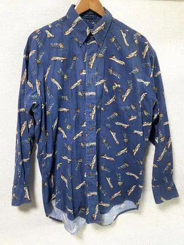 80's CHAPS RALPH LAUREN 코튼 긴팔 셔츠 M 올 패턴