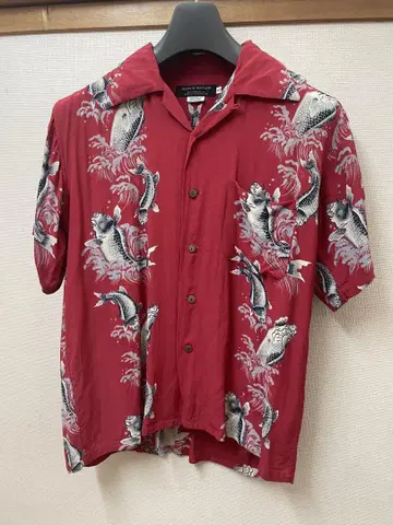 vintage ALLEN & HANSON 알로하 셔츠 빨간색