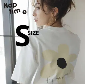 Naptime 플라워 프린트 T셔츠 반팔 여름 화이트 Nissy