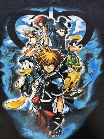 킹덤하츠 KINGDOM HEARTS 캐릭터 티셔츠 블랙 XL